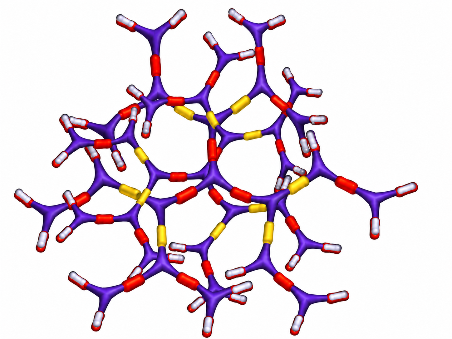 3D molecular model of the hyperbranched HPAE polymer structure